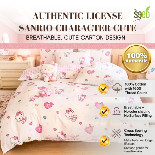 Sanrio Series | 100% Cotton 1800 Threat Count Fitted Bedsheet