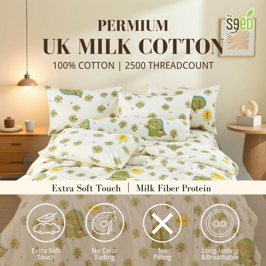 100% UC Cotton 2500 Threat Count Bedsheet Cartoon Design Fitted Bedsheet