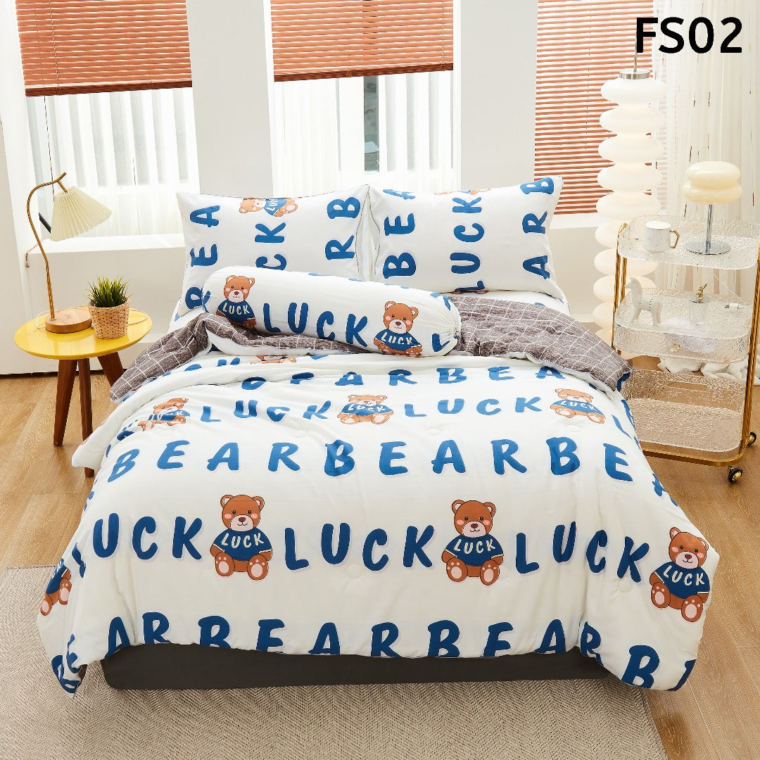 100% FS Cotton 2500 Thread Count Fitted Bedsheet Cartoon Design